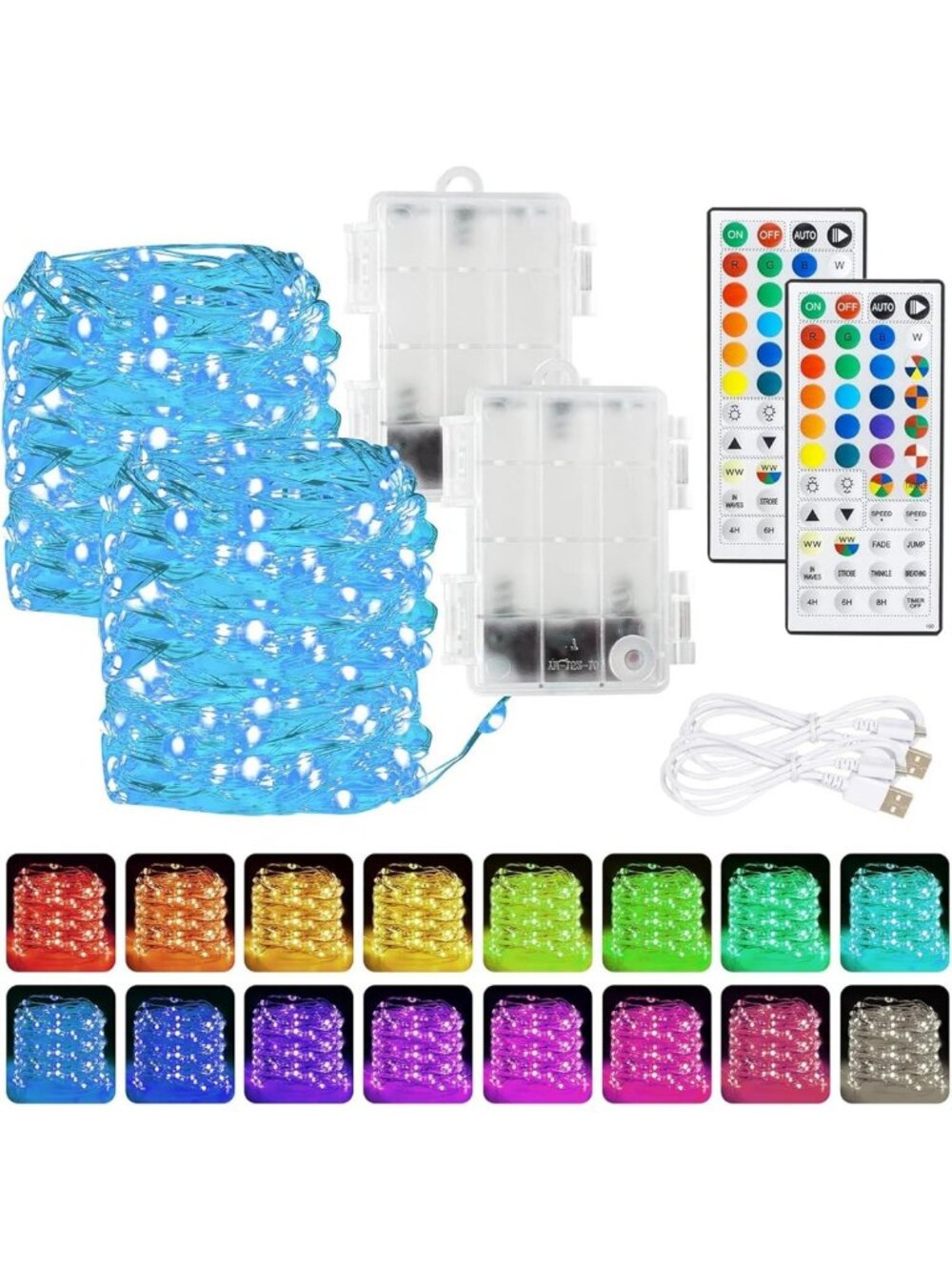 Color Changing Fairy Lights 40FT 120LED Battery Operated String Lights